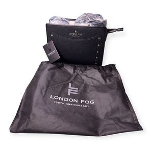 London Fog Taylor Studded Crossbody Caviar Bag Black w/ Dust‎ Bag